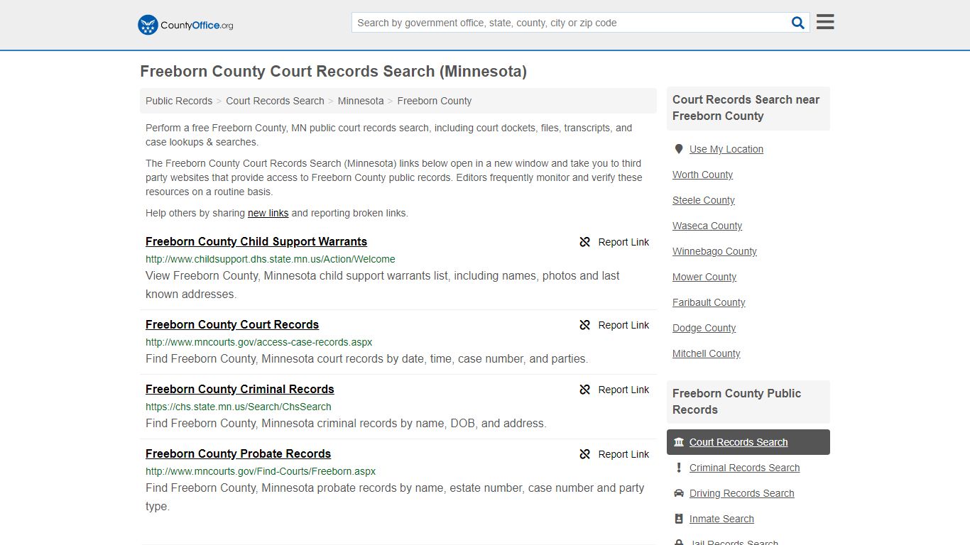 Court Records Search - Freeborn County, MN (Adoptions ...