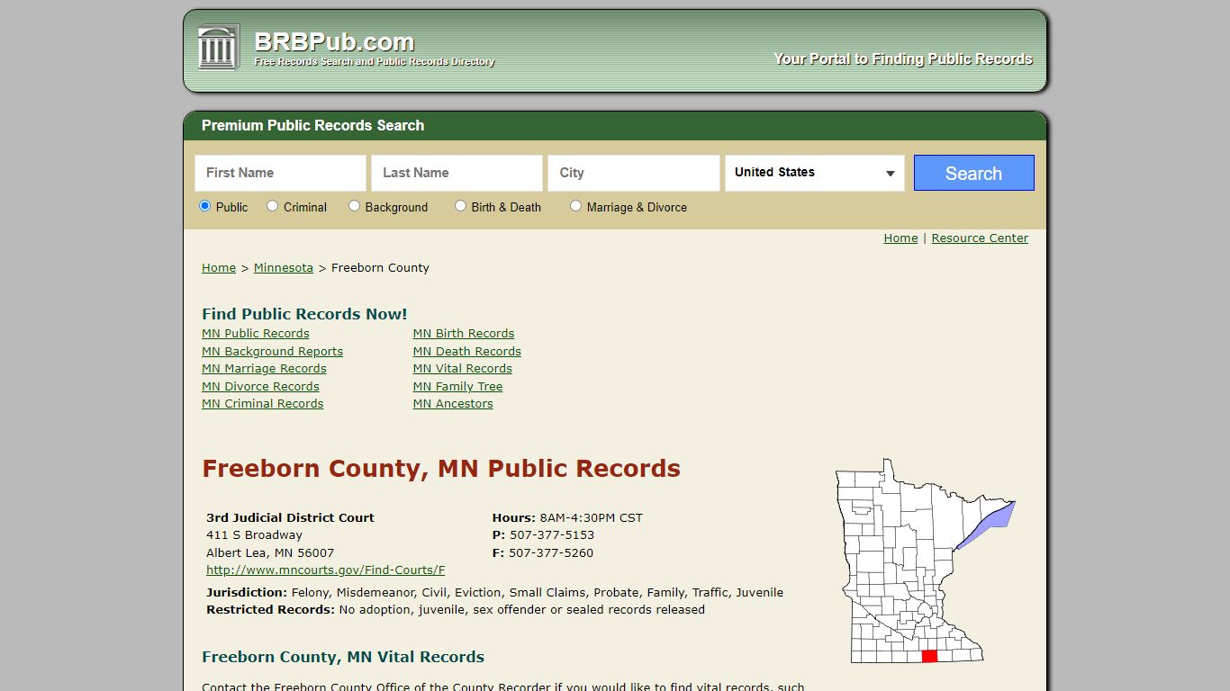 Freeborn County Public Records | Search Minnesota ...